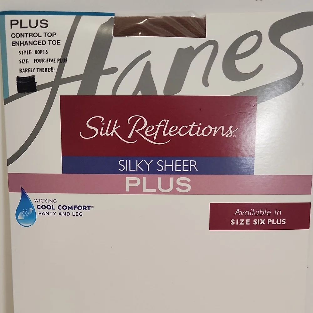 Hanes Silk Reflections Silky Sheer Control Top Pantyhose Size 4/5+ Barely There‎